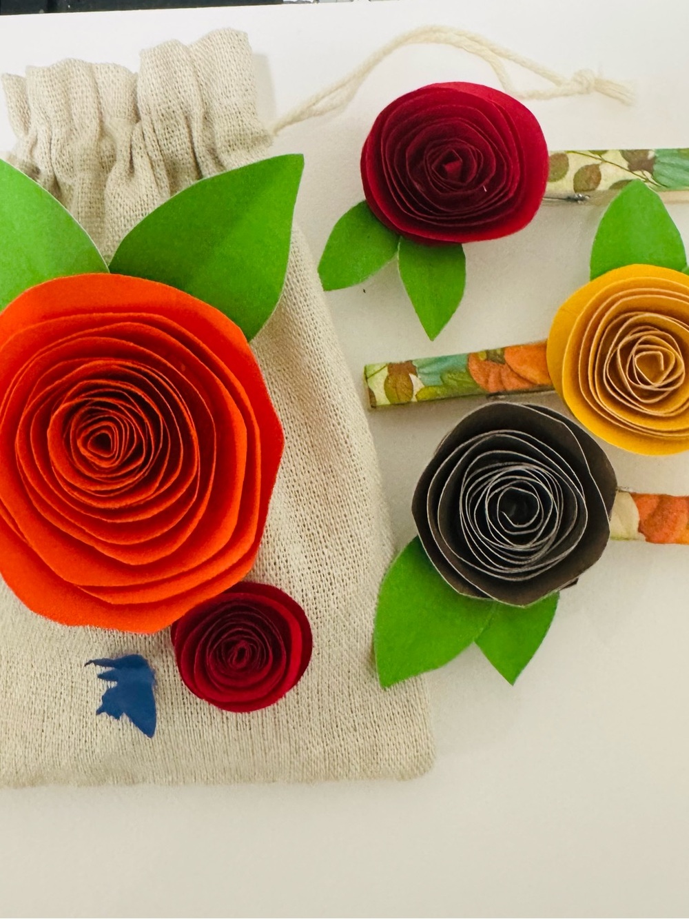 Autumn clothes pin magnets & gift bag